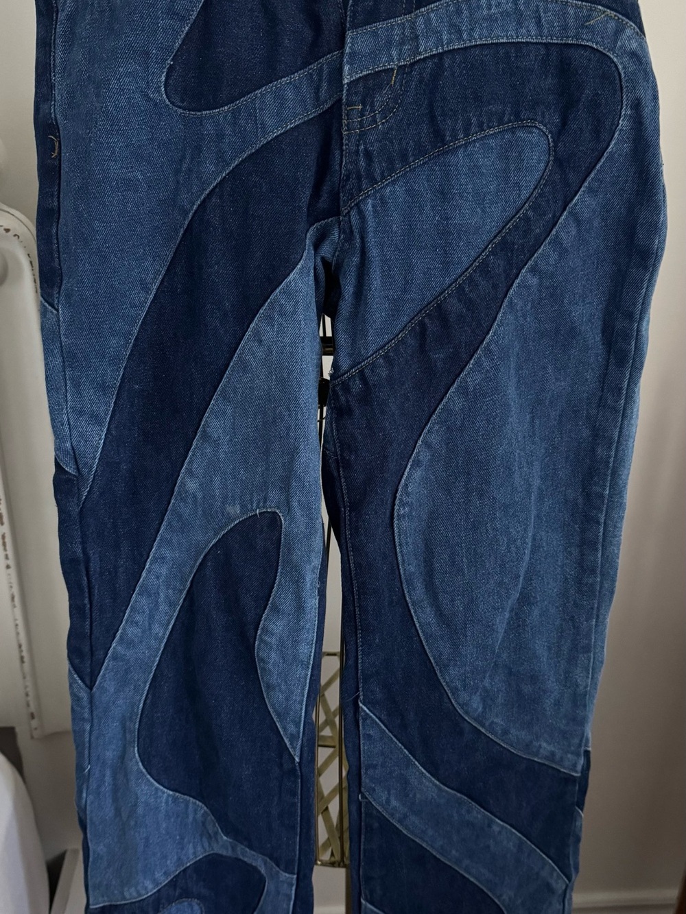 Jaded London Blue Patchwork Boyfriend Jeans wavy size 26